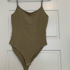 Forever 21 Army green open back bodysuit